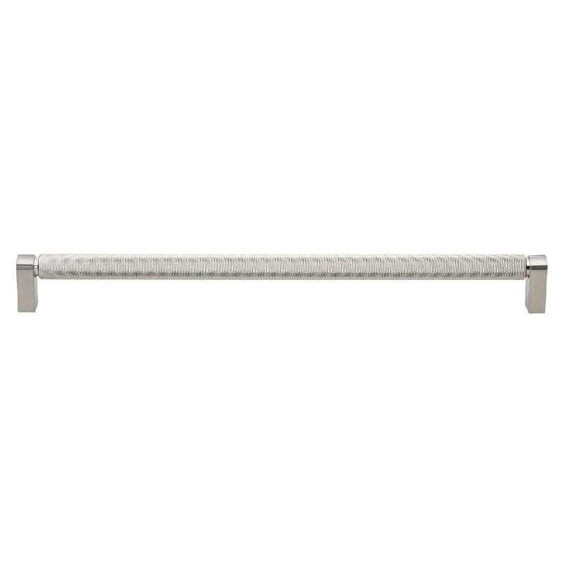 12-5/8 Inch Screw Spacing Solid Knurled Bar Pull Cabinet Hardware Handle - 4788-320-SN