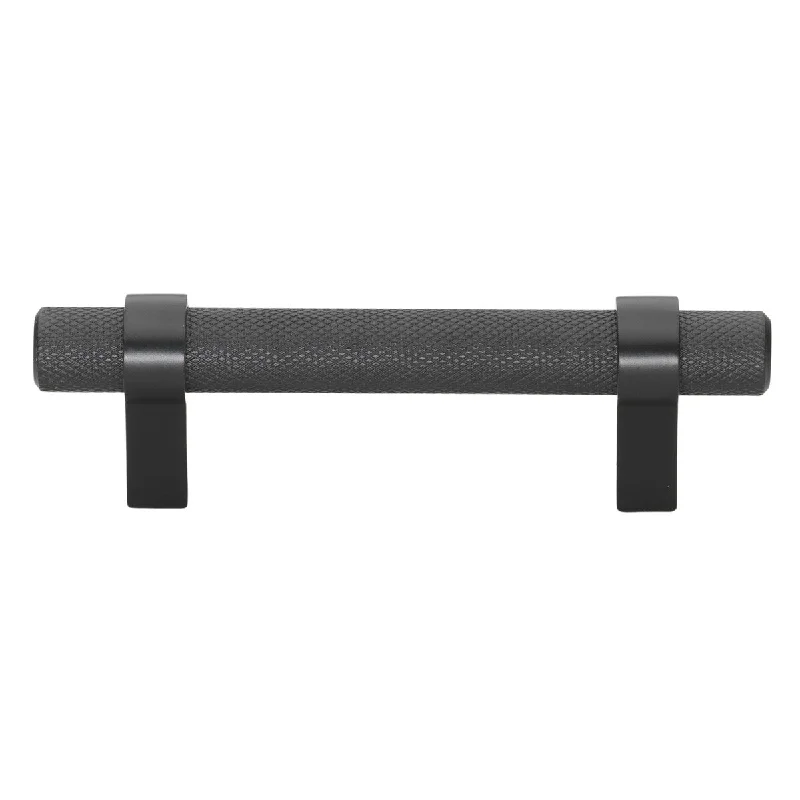 3 in Screw Center Brass Gold Solid Steel Bar Pull Cabinet Handle Pull (Pack of 25) - Matte Black