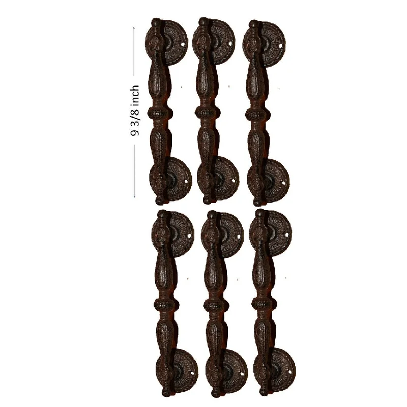 6 Country House Cabinet Pulls 9 3/8 Inch Cast Iron Cousin