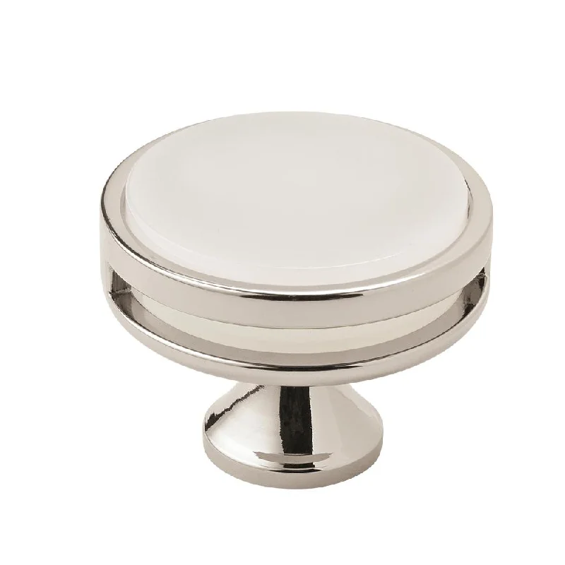 Amerock Oberon Polished Nickel/ Frosted Acrylic 44mm Cabinet Knob