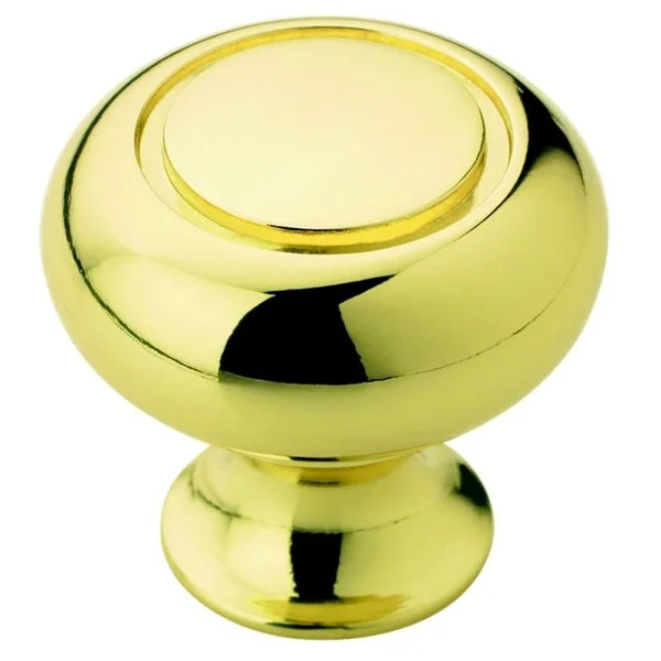 Amerock Traditional 1.25-Inch Brushed Brass Cabinet Knob (Set of 5)