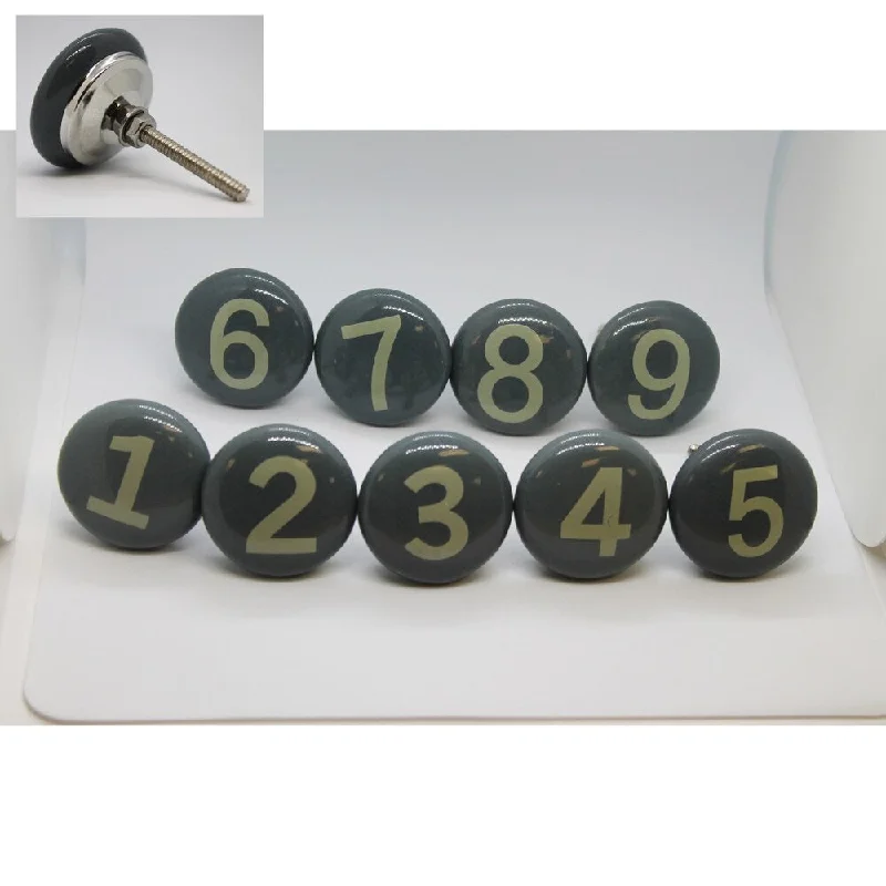 Ceramic Number Cabinet Round Knob