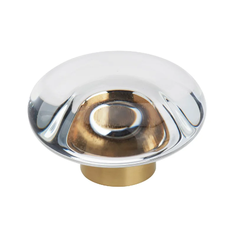 Glacio 1-3/4 in (44 mm) Diameter Clear/Champagne Bronze Cabinet Knob - 1.75