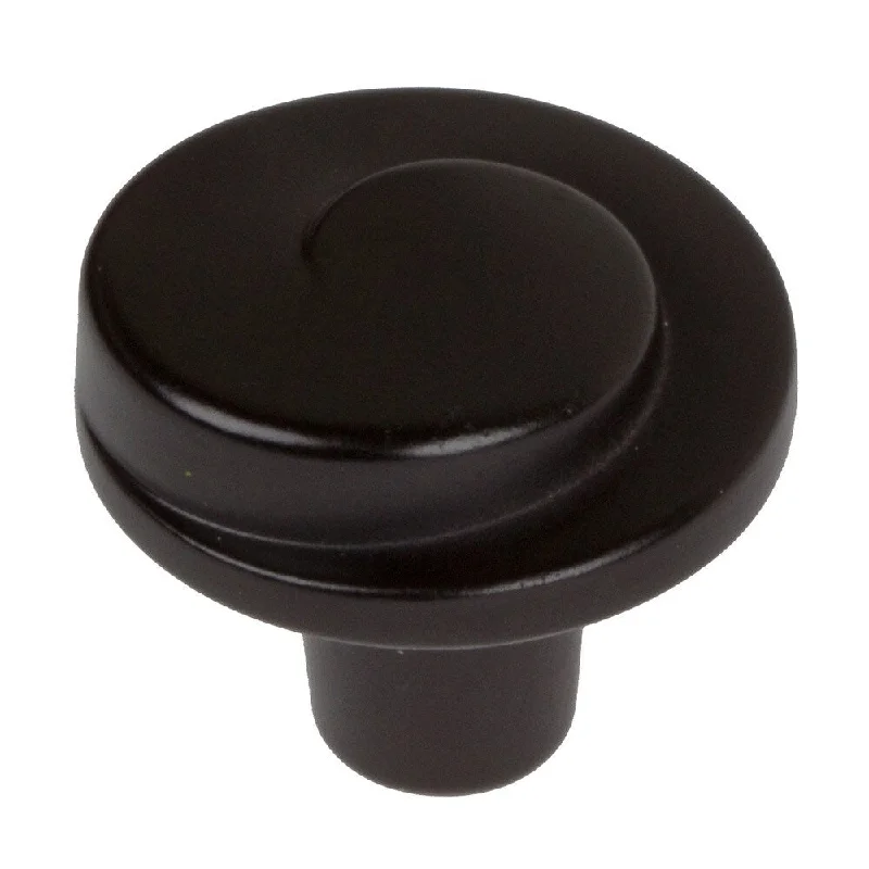 GlideRite 1.125-inch Matte Black Classic Wave Cabinet Knobs (Case of 25)