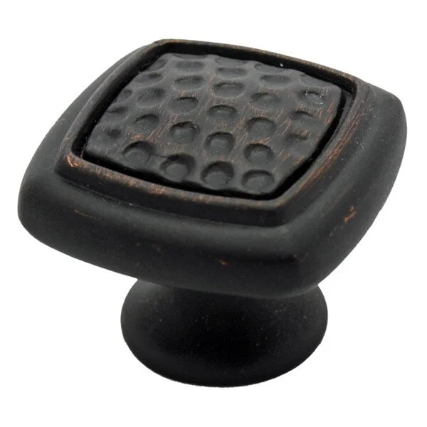 GlideRite 1.125-inch Oil Rubbed Bronze Rounded Square Dimpled Cabinet Knobs (Pack of 25)