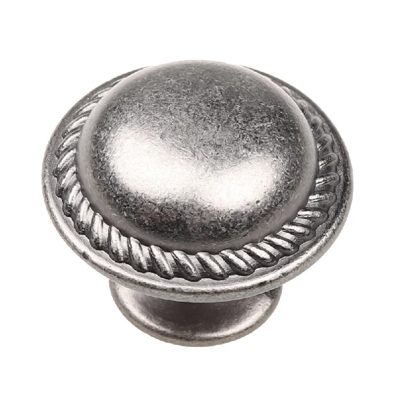 GlideRite 1.125-inch Weathered Nickel Round Rope Cabinet Knobs (Pack of 10)