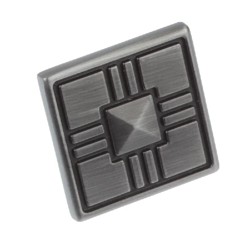 GlideRite 1.25-inch Craftsman Series Satin Pewter Square Cabinet Knobs (Pack of 10)