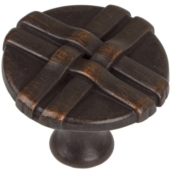 GlideRite 1.3125-inch Oil Rubbed Bronze Gift Weave Cabinet Knobs (Case of 25)