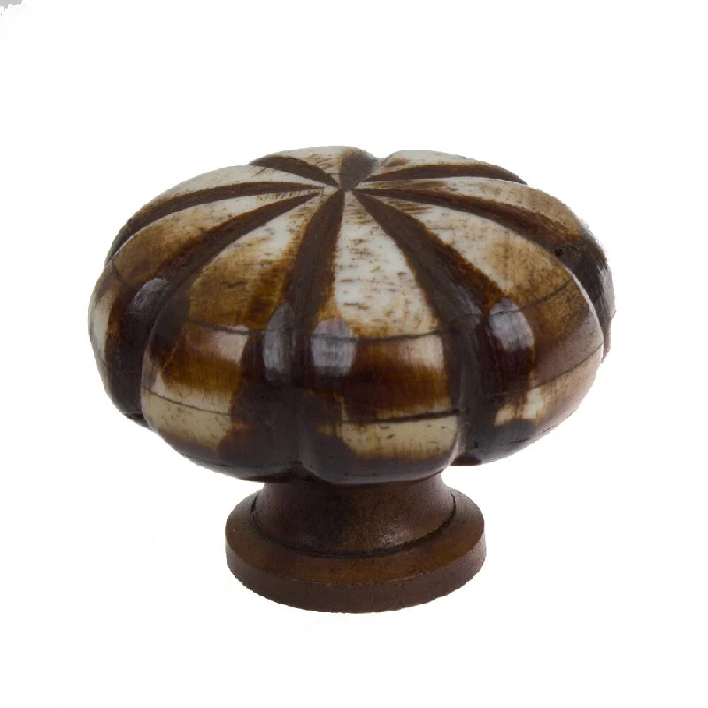 GlideRite 1.5 inch Round Scalloped Antique Brown Bone Cabinet Knobs (Pack of 10 or 25)