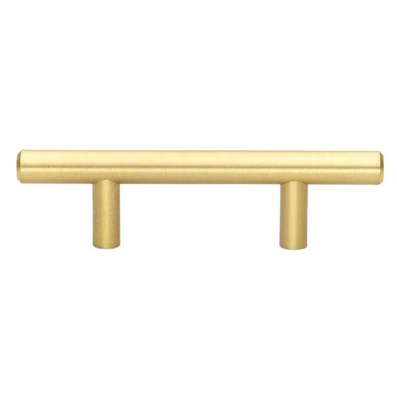 GlideRite 2.5-inch CC Solid Satin Gold Cabinet Bar Pulls (Pack of 10)