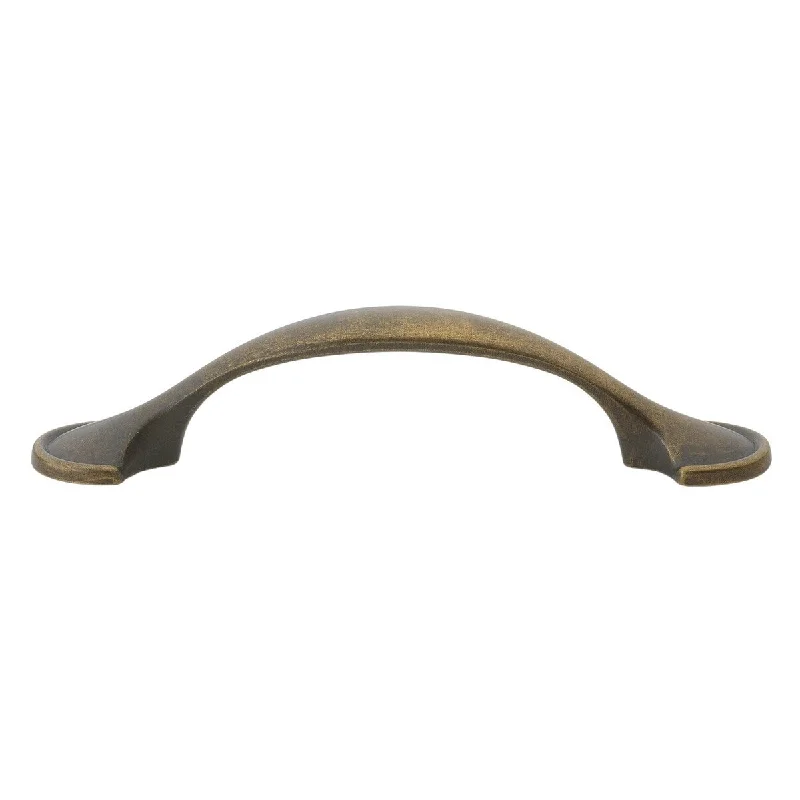 GlideRite 3-inch Antique Brass Footed Arch Cabinet Pull (Pack of 10 or 25)