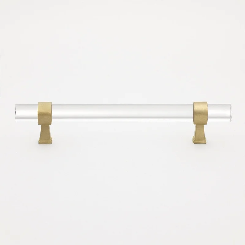 GlideRite 5-inch Clear Acrylic Cabinet Pulls Satin Gold (Pack of 10)