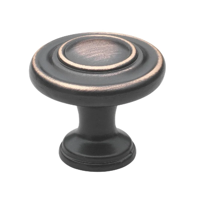 GlideRite 5-Pack 1-1/4 in. Oil Rubbed Bronze Round Ring Cabinet Knobs - Oil Rubbed Bronze