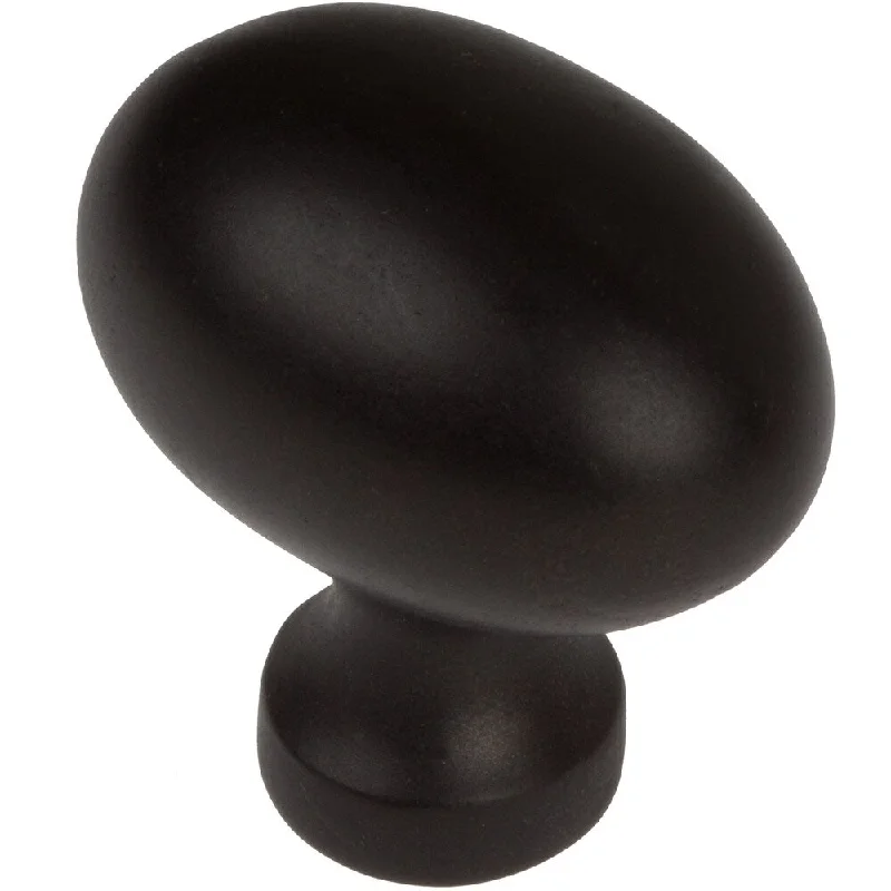 GlideRite 5-Pack 1-1/8 in. Matte Black Oval Cabinet Knobs - Matte Black