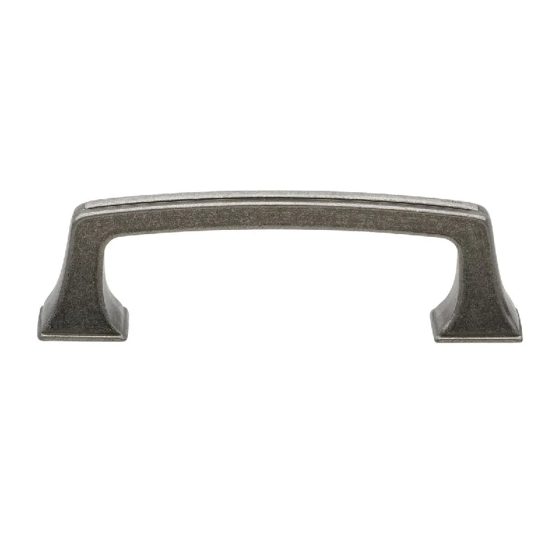 GlideRite 5-Pack 3 in. CC Weathered Nickel Deco Base Cabinet Pulls - Weathered Nickel