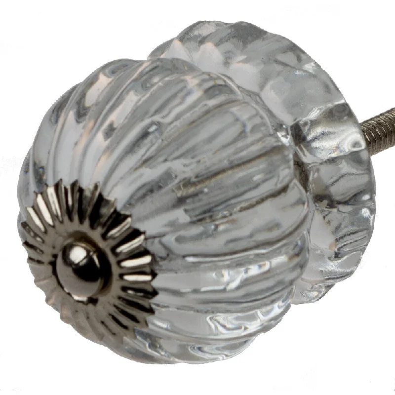 GlideRite Glass Clear Grooved Cabinet Knob (Pack of 10)