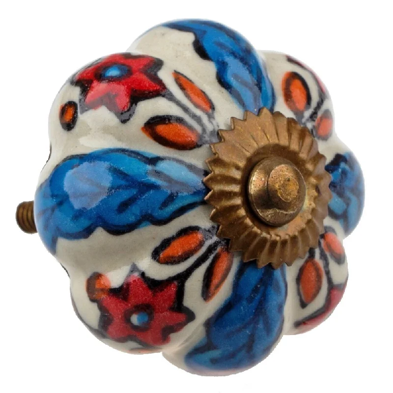 GlideRite Hand Painted 1.75-inch Ceramic Melon Cabinet Furniture Knob (Pack of 10 or 25)