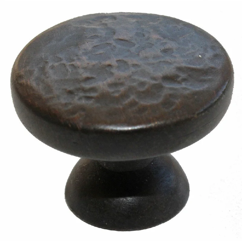 GlideRite Oil Rubbed Bronze Round Hammered Cabinet Knobs (Pack of 100)