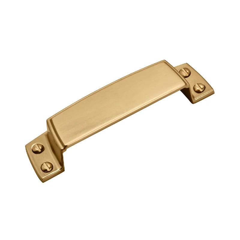 Highland Ridge 3-1/2 in (89 mm) Center-to-Center Champagne Bronze Cabinet Cup Pull - 3.5