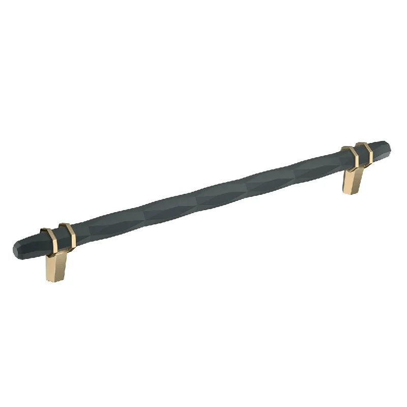 London 10-1/16 in (256 mm) Center-to-Center Black Bronze/Golden Champagne Cabinet Pull