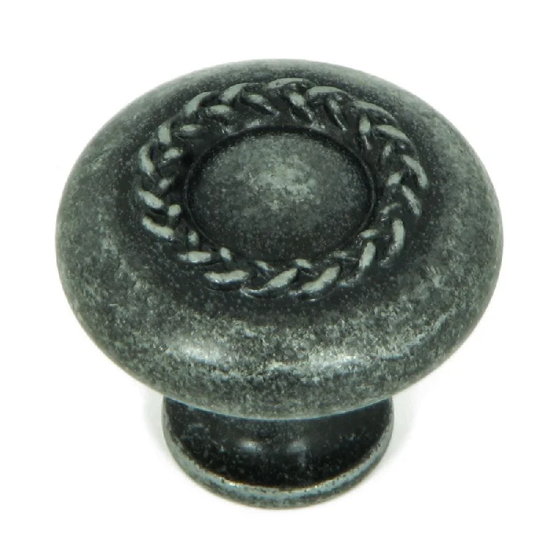 Stone Mill Hardware Grey Zinc Swedish Iron Rope Cabinet Knob (Pack of 5)