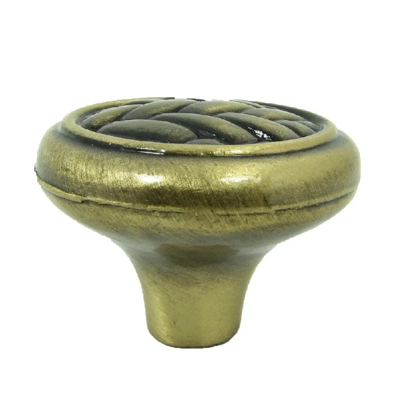 Stone Mill Hardware 'Harris' Brushed Antique Brass Cabinet Knobs (Pack of 10)