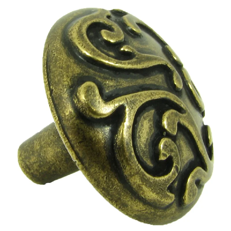 Stone Mill Hardware 'Ivy' Brushed Antique Brass Cabinet Knobs (Pack of 10) - Antique Brass