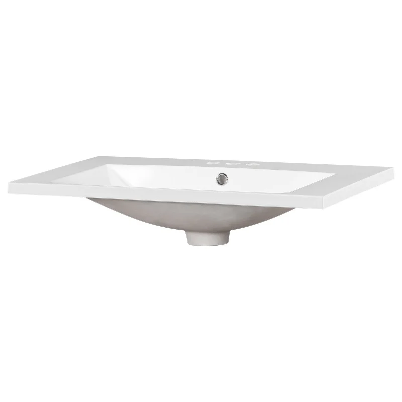 30" Single Bathroom Basin Sink Vanity Top Only 3-Faucet Holes