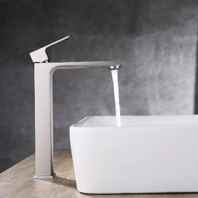 Bathroom Faucet Single Hole Handle & Spot Resistant, Brushed Nickel