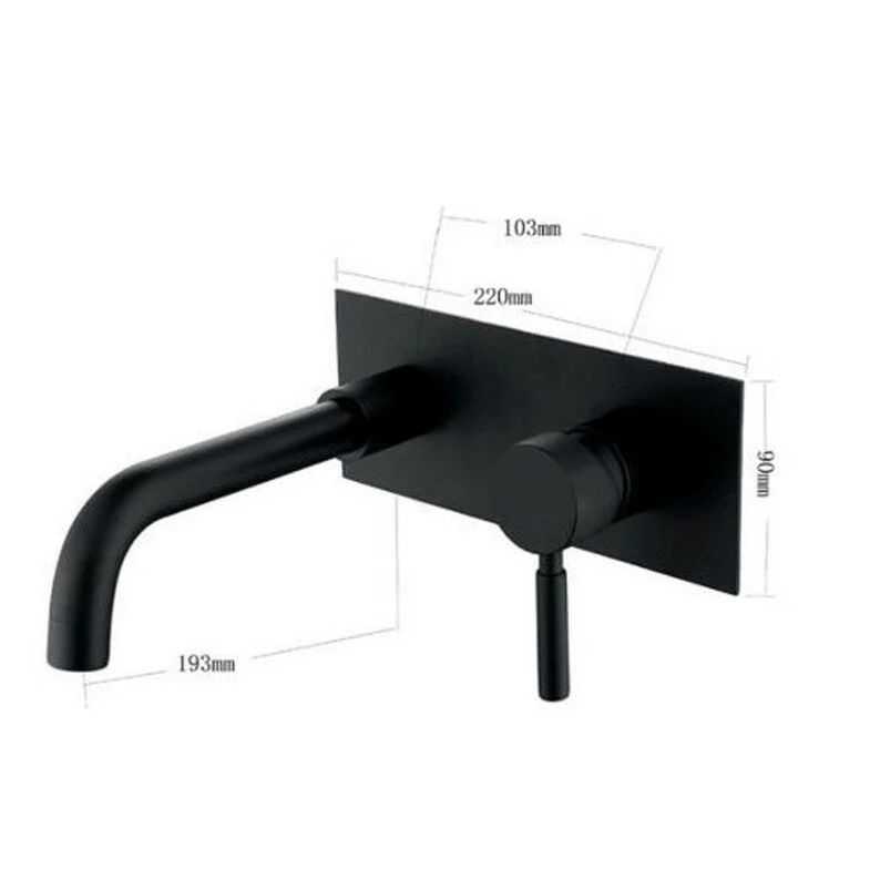 Black Round Basin Mixer Taps Single-Handle Wall Mount Bathroom Faucet - 7'6" x 9'6"