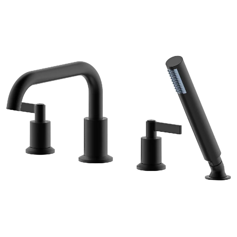 Concorde Roman Tub Filler Faucet with Hand Shower in Matte Black