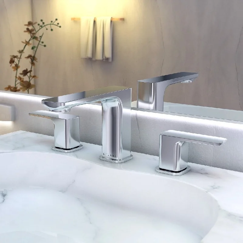 Corsica Collection. Widespread bathroom faucet. Matte Black finish. By Lulani