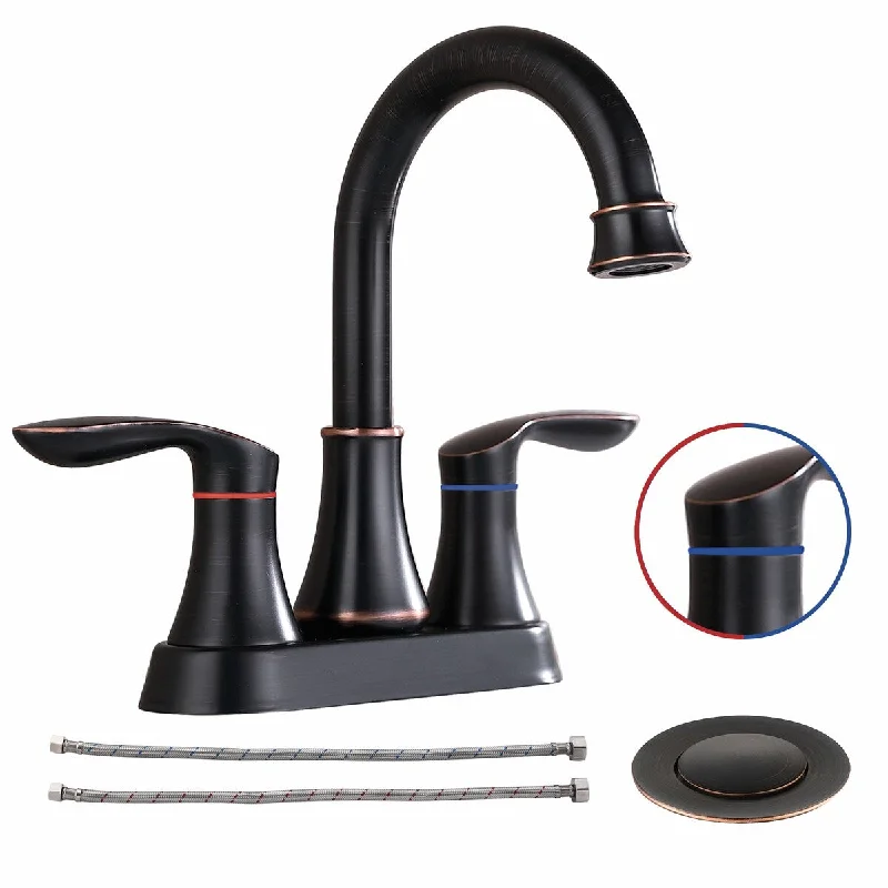 EPOWP 2 Handle Bathroom Sink Faucet Vanity Faucet with Pop-up Drain