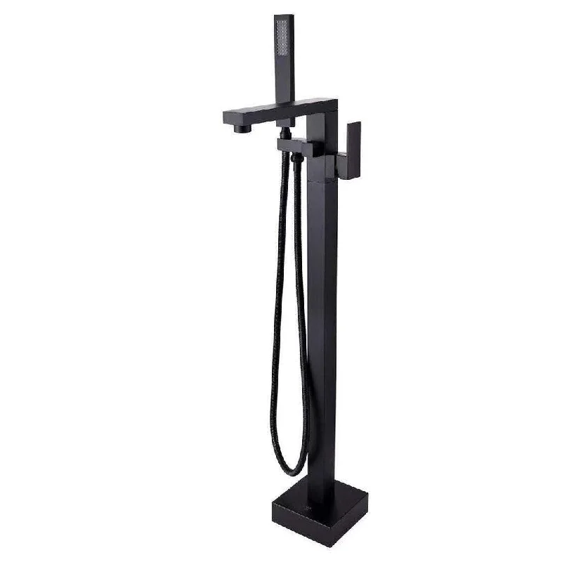 EPOWP Freestanding Bathtub Faucet Tub with Hand Shower Matte Black