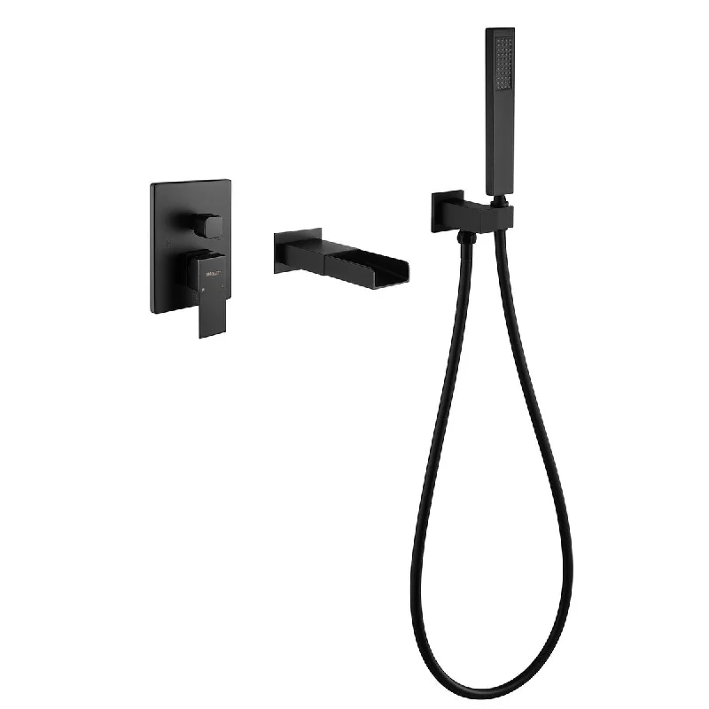 EPOWP Single Handle Faucet Bathroom Matte Black Bathtub Filler