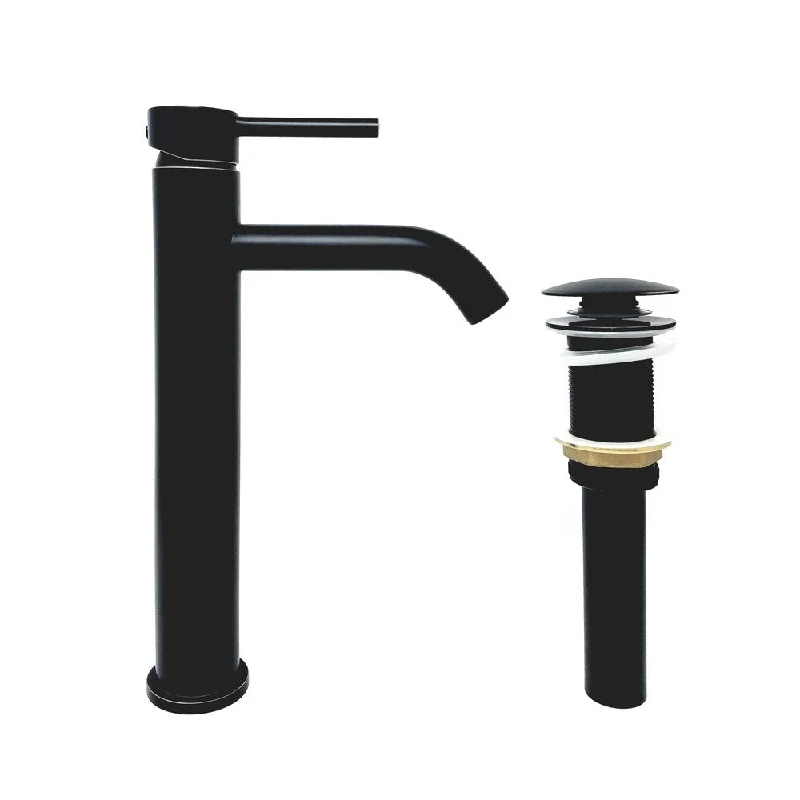 Fontaine Brushed Bronze Vessel Faucet with Drain