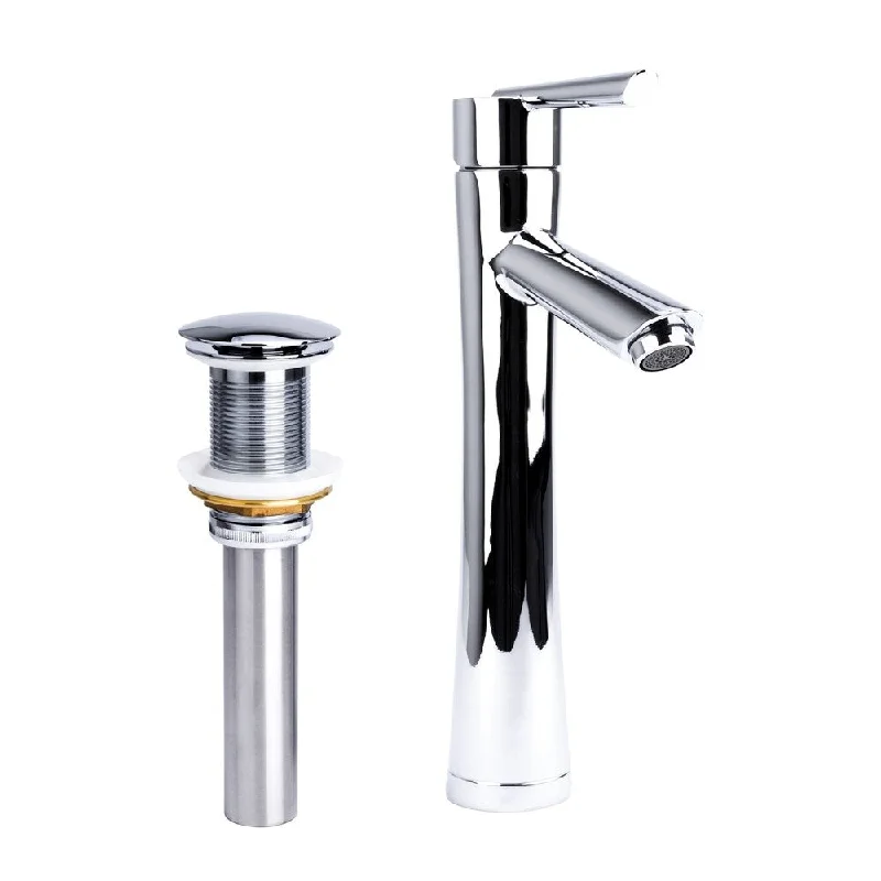 Fontaine Hour Glass Vessel Bathroom Faucet with Drain in Chrome