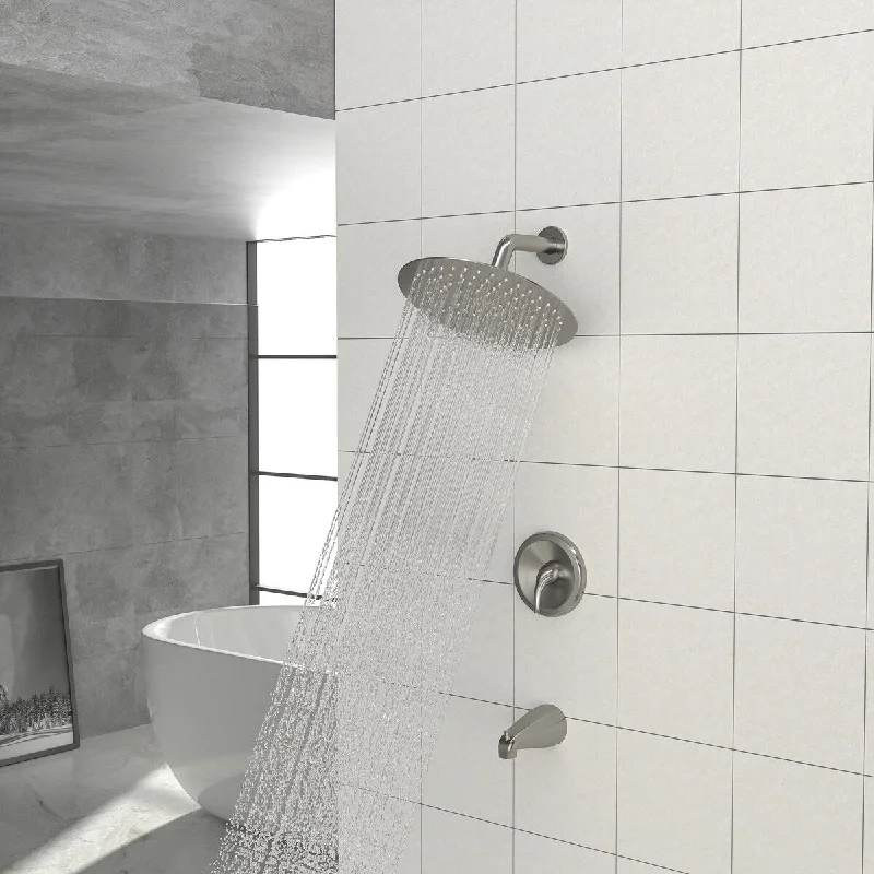 Shower Faucet Set with Tub Spout and Dual Function Shower Trim Kit - 10 x 10