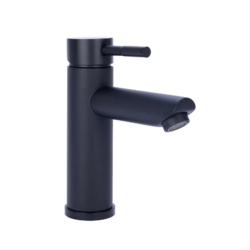 Single Handle Bathroom Faucet with Deck Plate in Matte Black