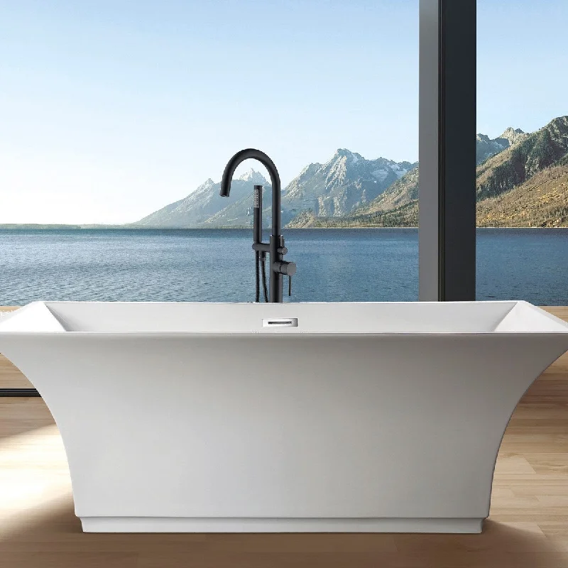 Traditional Freestanding Tub Faucet with Supply Line and Stop Valve