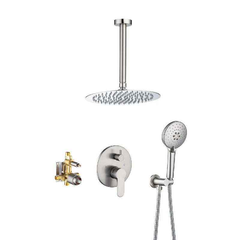 VANITYFAIR Black Rainfall Shower Faucet Sets Complete Rain Shower Head with Handheld