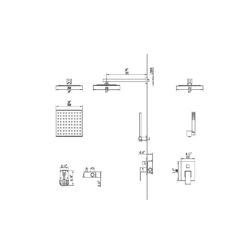 Wall Mounted Shower Faucet Set For Bathroom