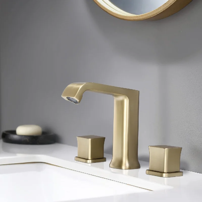 Widespread Bathroom Faucet 3 Hole, Gold Bathroom Faucet