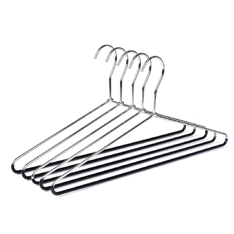 30 Quality Heavy Duty Metal Coat Hangers With Black Rubber Coating For Non Slip