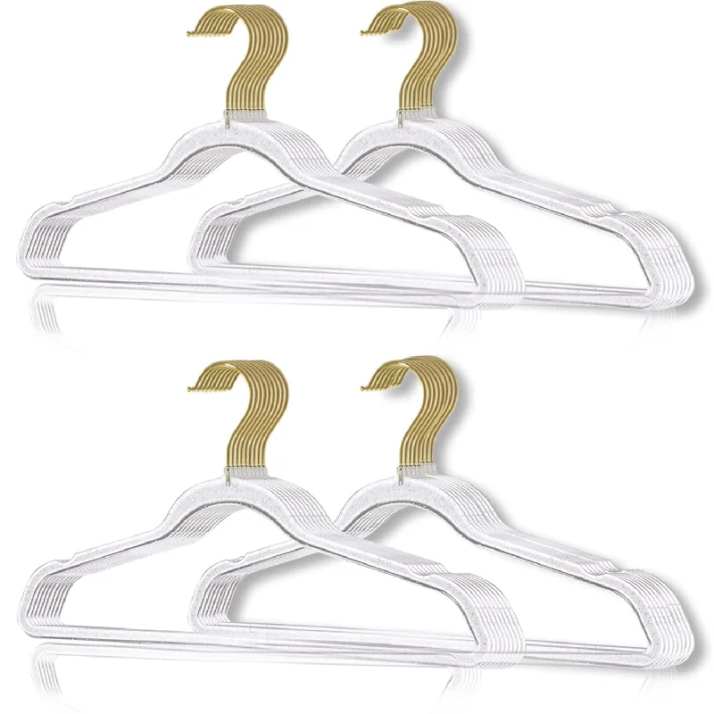 Clear Clothes Hangers 16", 20 Pack Plastic Coat Hanger For Adult Closet, Durable