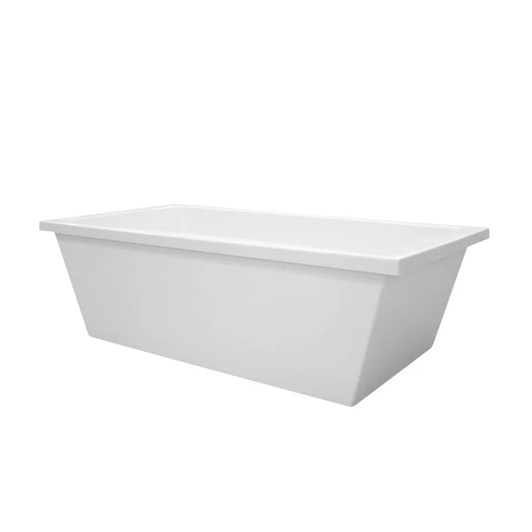 Air Tub Designer Collection Cheyenne Freestanding White Rectangle Acrylic 66 x 36 x 20-1/8 Inch