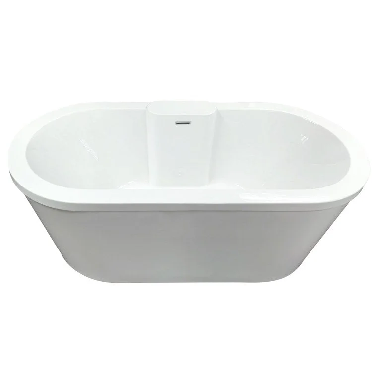 Air Tub Studio Collection Eveline Freestanding Biscuit Oval Acrylic 66 x 32 x 19 Inch