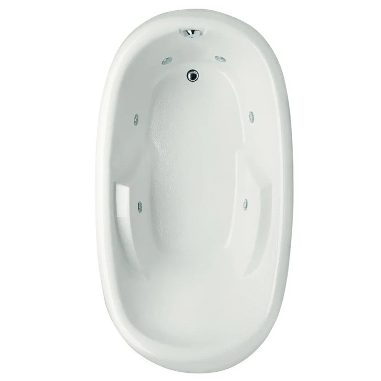 Air Tub Designer Collection Kimberly Drop-In White Oval 6 Jet Acrylic 66 x 40 x 23-1/2 Inch