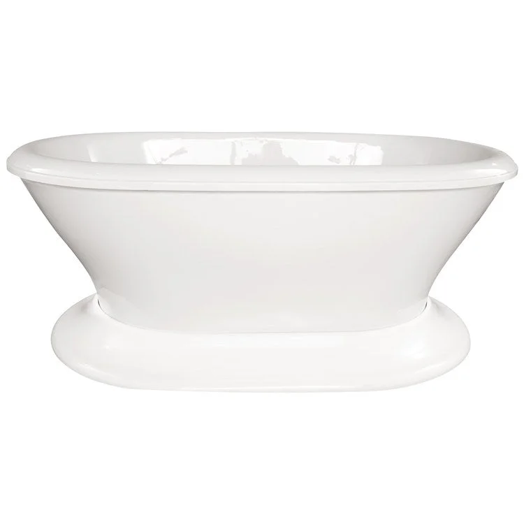 Air Tub Designer Collection Lauren Freestanding White Oval Acrylic 70 x 40 x 27 Inch