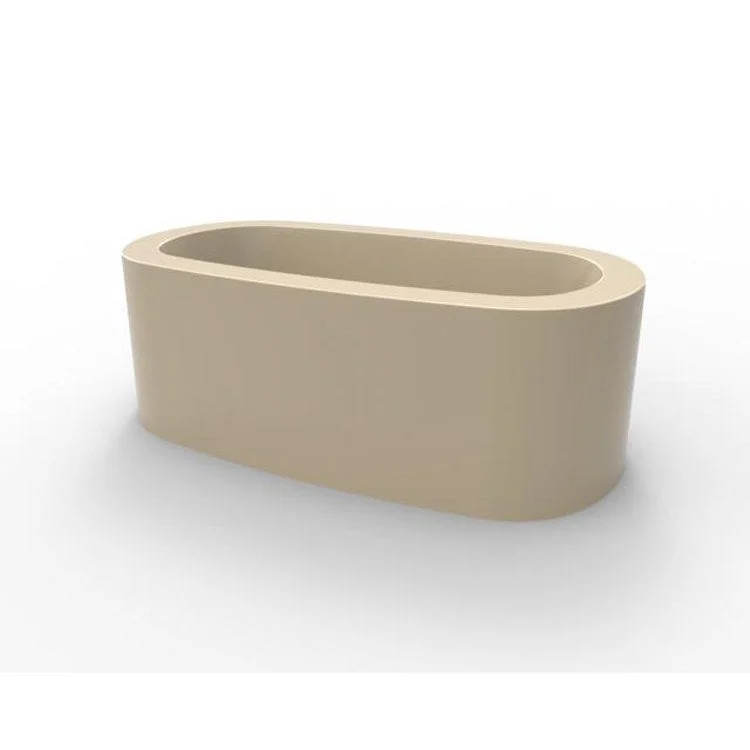 Air Tub Designer Collection Rodin Freestanding Bone Oval Acrylic 72 x 38 x 25 Inch